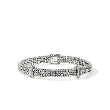 Icon Link Bracelet, Sterling Silver, Diamonds, 6MM|BUP989792DI