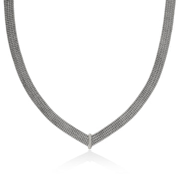 Icon Link Necklace, Sterling Silver, Diamonds, 12MM|NBP9009882DI