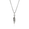 Feather Talisman Necklace, Sterling Silver, Diamonds|NBP9012092DI